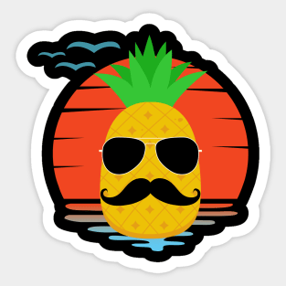 Cool Pineapple with mustache Sticker